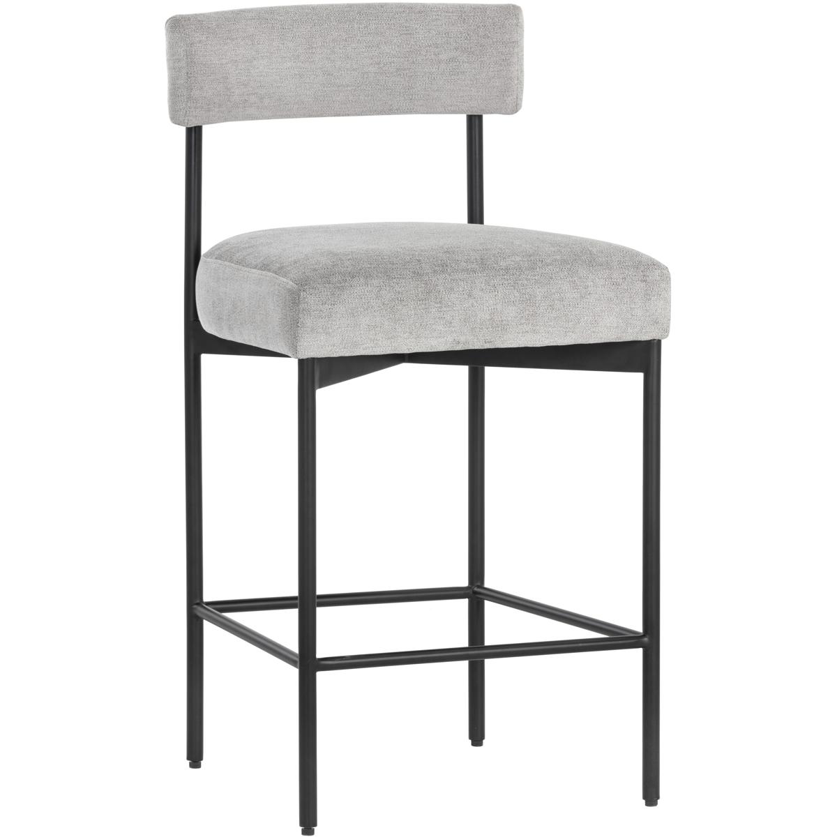 Garrison Industrial Loft Stone Grey Performance Black Steel Counter Stool